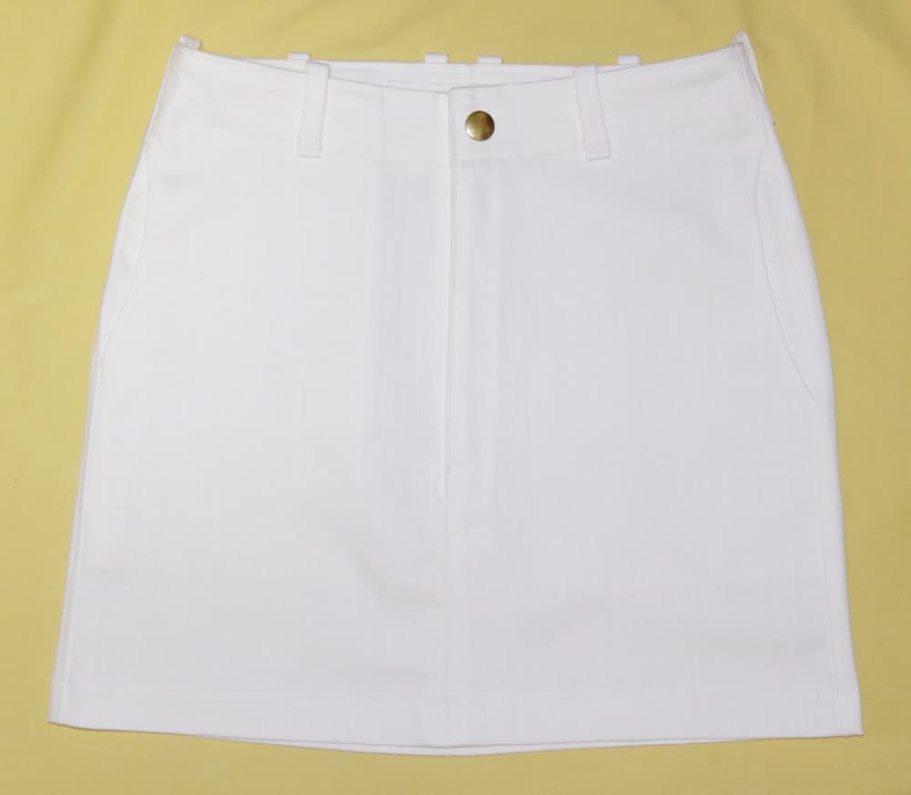 White Stretch Denim Skirt73