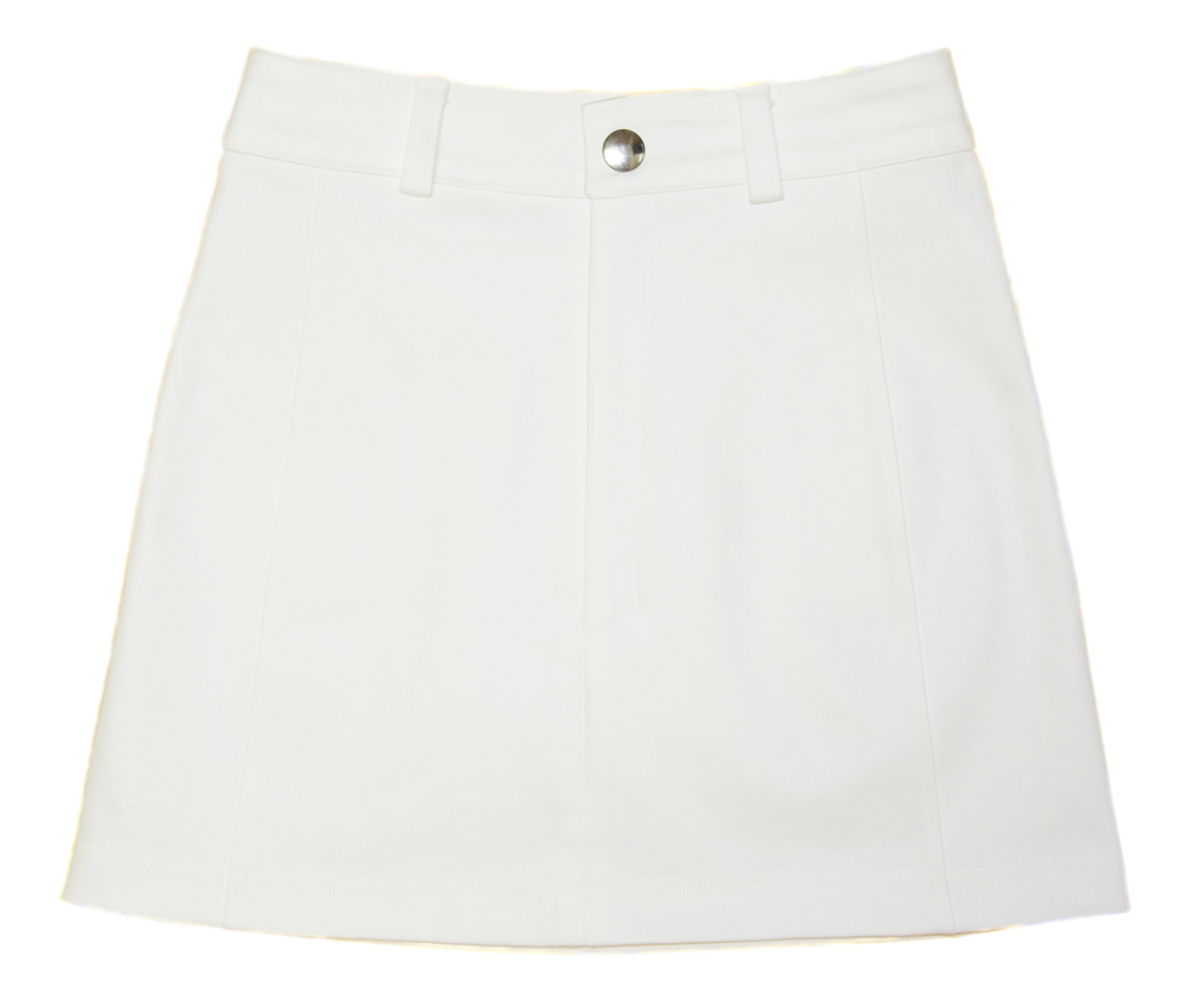 White Stretch Denim Skirt A4-70